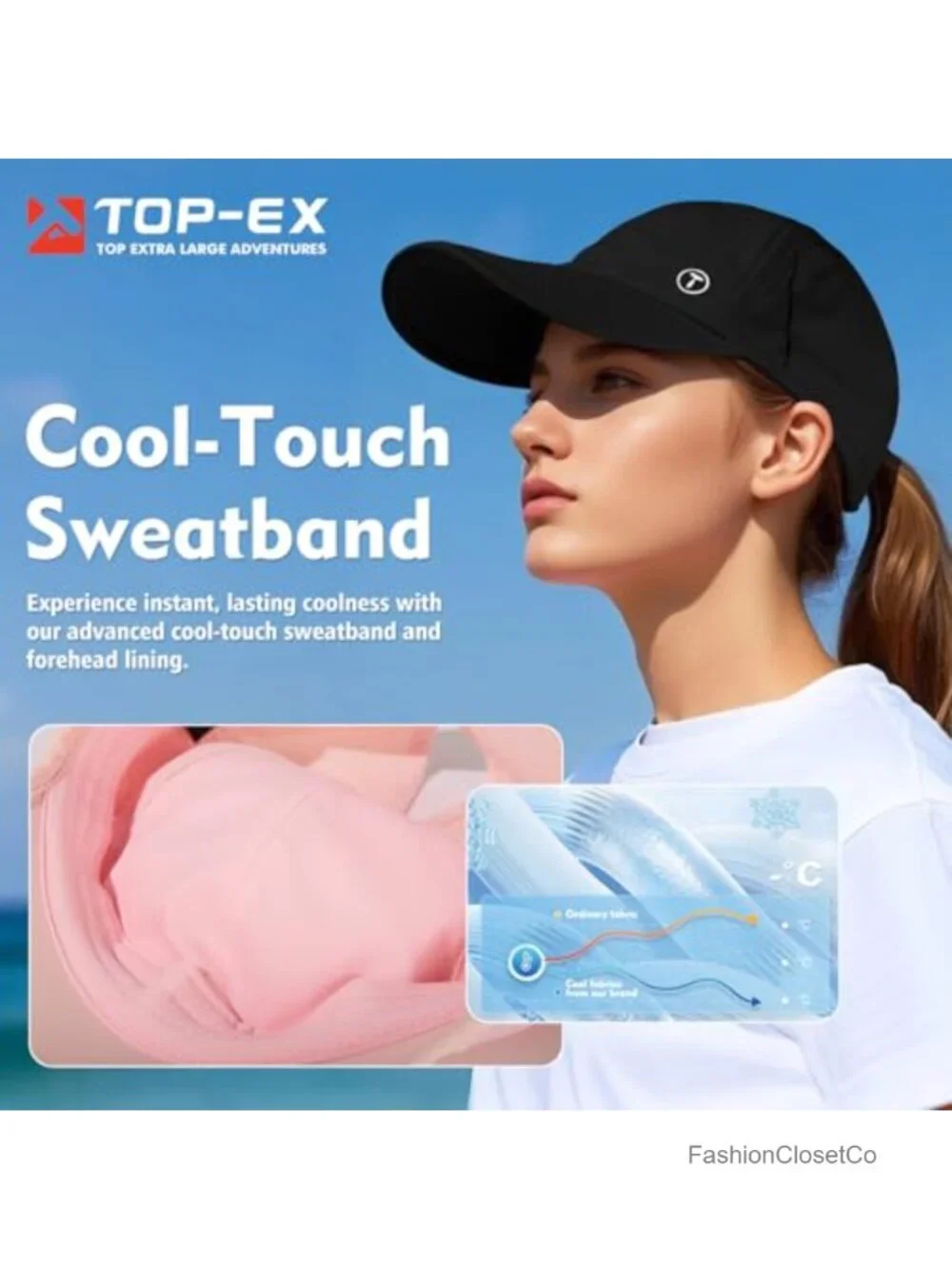 UV 50 High Ponytail Baseball Cap Quick Dry Sports Sweatband Lightweight